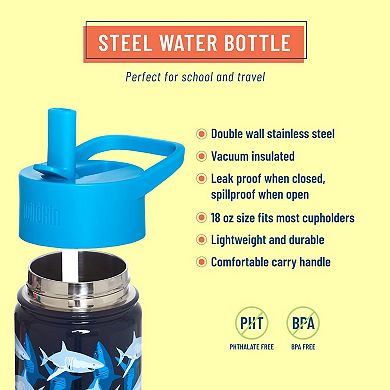 Sharks 18 oz Steel Water Bottle