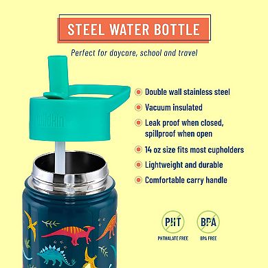 Jurassic Dinosaurs 14 oz Stainless Steel Water Bottle
