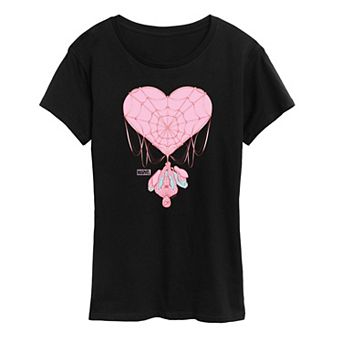 Women's Marvel Spider-Man Heart Web Graphic Tee