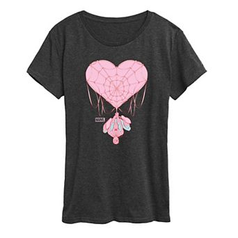 Women's Marvel Spider-Man Heart Web Graphic Tee