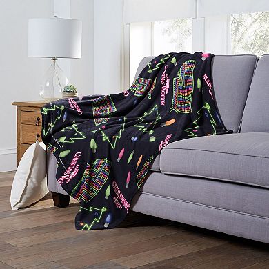Warner Bros. Christmas Vacation Neon Christmas Lights Silk Touch Throw Blanket 50x60 Inches