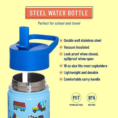 Trains, Planes & Trucks 18 oz Steel Water Bottle