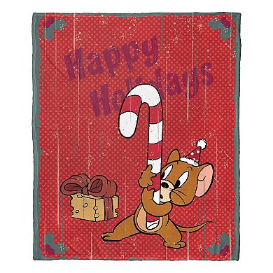 Warner Bros. Tom And Jerry Happy Holidays Silk Touch Throw Blanket 50x60 Inches