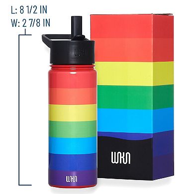 Rainbow Stripe 18 oz Steel Water Bottle