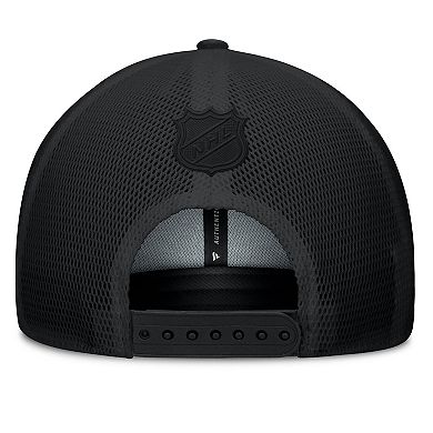 Men's Fanatics Black Vegas Golden Knights Authentic Pro Road Stack Text A-Frame Adjustable Hat