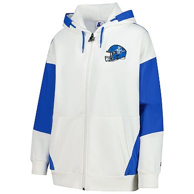 Women's Starter White Detroit Lions Scrimmage Full-Zip Hoodie