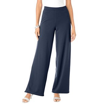 Roaman's Women's Plus Size Wide-Leg Ultimate Ponte Pant