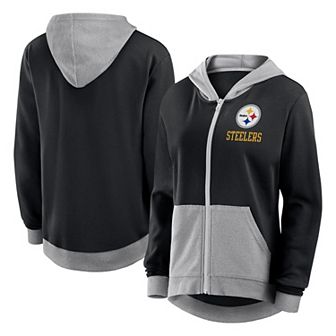 Women's Fanatics Black Pittsburgh Steelers Hit It Full-Zip Hoodie