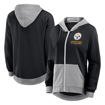 Women's Fanatics Black Pittsburgh Steelers Hit It Full-Zip Hoodie