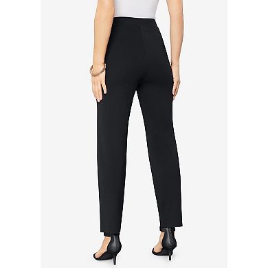 Roaman's Women's Plus Size Straight Leg Ultimate Ponte Pant
