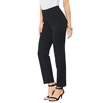 Roaman's Women's Plus Size Straight Leg Ultimate Ponte Pant