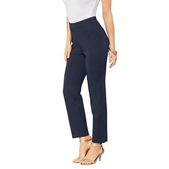 Roaman's Women's Plus Size Straight Leg Ultimate Ponte Pant