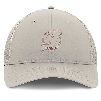 Women's Fanatics Tan New Jersey Devils Authentic Pro Road Trucker Adjustable Hat