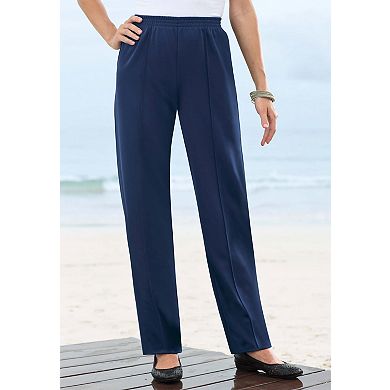 Roaman's Women's Plus Size Petite Crease Front Knit Pant