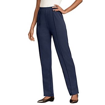 Roaman's Women's Plus Size Petite Crease Front Knit Pant