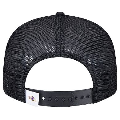 Youth New Era Black Baltimore Ravens Main Trucker 9FIFTY Snapback Hat
