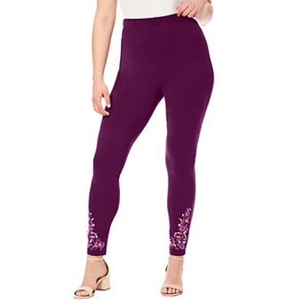 Roaman's Women's Plus Size Side Embellished Legging