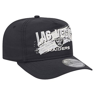 Men's New Era Black Las Vegas Raiders Throwback Brush Golfer Snapback Hat