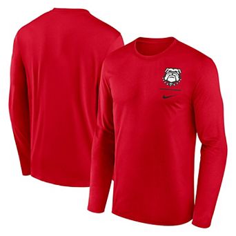 Men's Nike Red Georgia Bulldogs Alternate Logo Lockup Legend Performance Long Sleeve T-Shirt