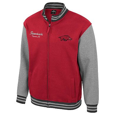Men's Colosseum Cardinal Arkansas Razorbacks Ambi-Turner Full-Zip Varsity Jacket