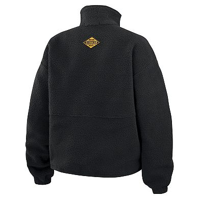 Women's WEAR by Erin Andrews Black Boston Bruins Polar Fleece Half-Zip Jacket