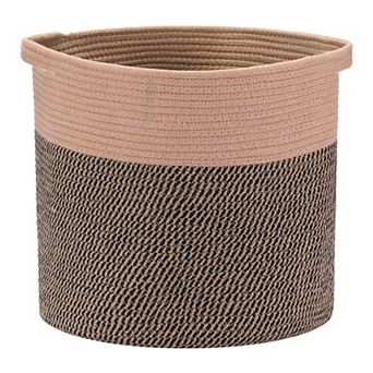 Woven Storage Bin with Hidden Handles, Shelf Closet Storage Basket for Clothes, Blankets