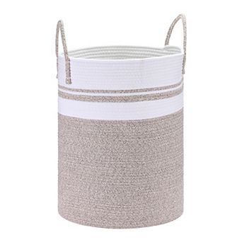 Woven Storage Bin with Handles, Shelf Closet Storage Basket Organizer Bin for Blankets, Clothes