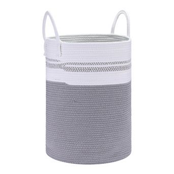 Woven Storage Bin with Handles, Shelf Closet Storage Basket Organizer Bin for Blankets, Clothes
