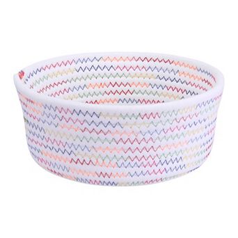 Round Woven Storage Basket, Small Storage Bin for Entryway Desk Key Tray Bowl, Catchall Home Decor