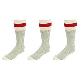 Wool Striped Boot Work Men's 3 Pair Pack Socks