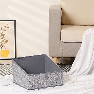 Trapezoidal Storage Bin Cube with Handles for Shelves Closet, 1 Pack Collapsible Storage Basket