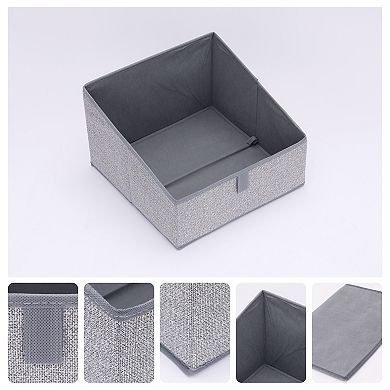 Trapezoidal Storage Bin Cube with Handles for Shelves Closet, 1 Pack Collapsible Storage Basket