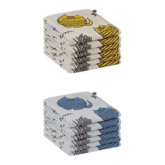 Kitty Pattern Kitchen Towels, Absorbent with Hanging Loop, 14" x 16" 12 Pack