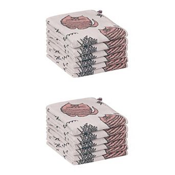 Kitty Pattern Kitchen Towels, Absorbent with Hanging Loop, 14" x 16" 12 Pack