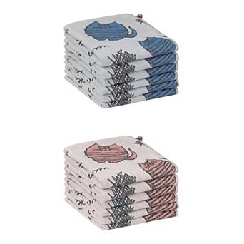 Kitty Pattern Kitchen Towels, Absorbent with Hanging Loop, 14" x 16" 12 Pack