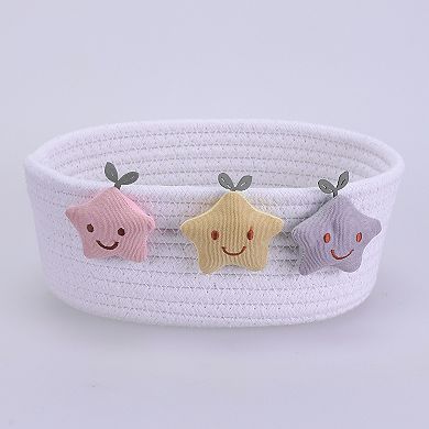 Woven Storage Basket, Star Shelf Closet Storage Bin for Entryway Desk Key Tray Bowl