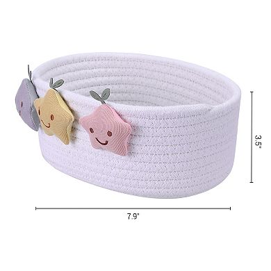 Woven Storage Basket, Star Shelf Closet Storage Bin for Entryway Desk Key Tray Bowl