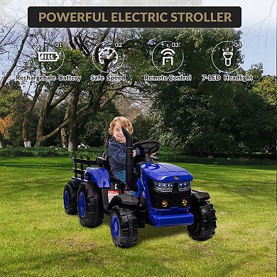 Ride on Tractor with Trailer,12V Kids' Electric Vehicles