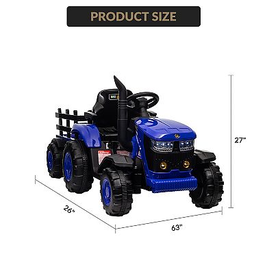 Ride on Tractor with Trailer,12V Kids' Electric Vehicles