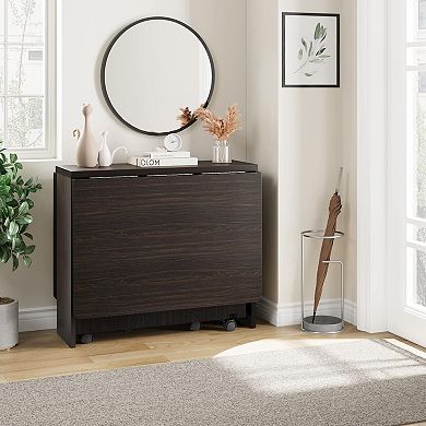 Dining Folding Dinning Table, 51.1" D X 31.4" W X 29.5" H, Dark Walnut
