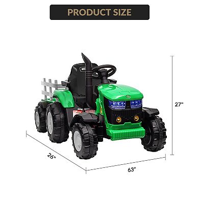 Ride on Tractor with Trailer,12V Kids' Electric Vehicles