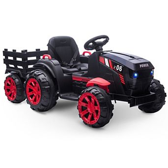 Kids Ride on Tractor with Trailer,12V Electric Vehicles