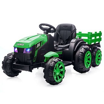 Kids Ride on Tractor with Trailer,12V Electric Vehicles