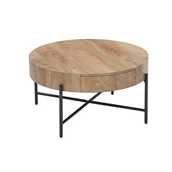 Round Coffee Table Solid Wood Center Table ,natural