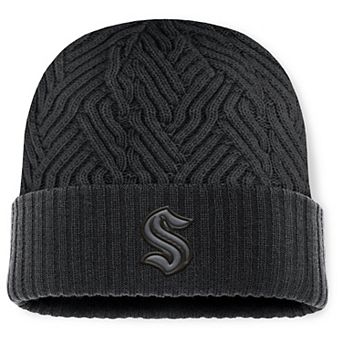 Men's Fanatics Black Seattle Kraken Authentic Pro Road Cuffed Knit Hat