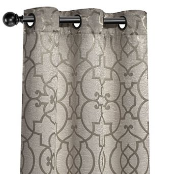 Kate Aurora 2 pc Geo Sheen Palladian Grommet Top 88 Percent Blackout Curtain Panels - 84 in Long