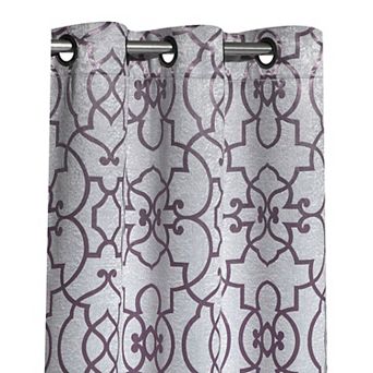 Kate Aurora 2 pc Geo Sheen Palladian Grommet Top 88 Percent Blackout Curtain Panels - 84 in Long
