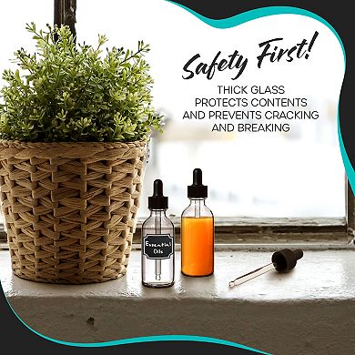 Nevlers 2 Oz. Leakproof Glass Dropper Bottles (Pack of 24)