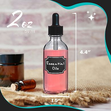 Nevlers 2 Oz. Leakproof Glass Dropper Bottles (Pack of 24)