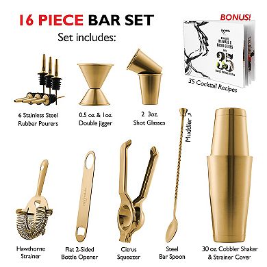 Joytable 16 PC Cocktail Shaker Set